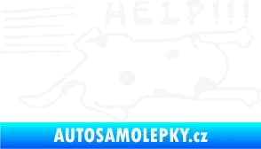 Samolepka Kočka Help samolepka na bok  bílá