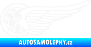Samolepka Kolo s křídlem levá bílá