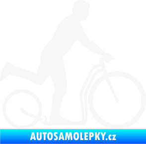 Samolepka Koloběžka 001 pravá jízda  bílá