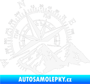 Samolepka Kompas 002 levá hory bílá