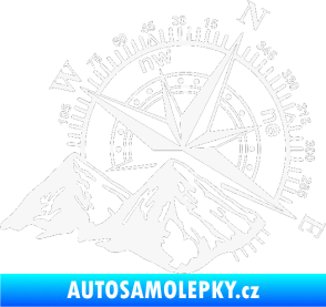 Samolepka Kompas 002 pravá hory bílá