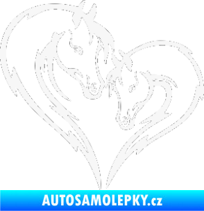 Samolepka Koníci 002 - levá srdíčko kůň s hříbátkem bílá