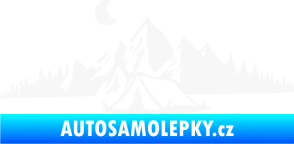 Samolepka Krajina hory 023 levá kempování bílá