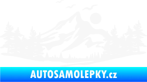 Samolepka Krajina hory 027 pravá bílá