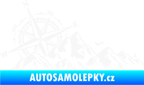 Samolepka Krajina hory 043 levá s kompasem bílá