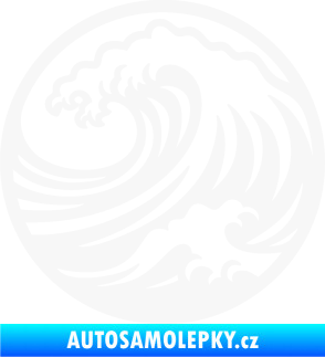 Samolepka Krajina moře 002 levá motiv vlny bílá
