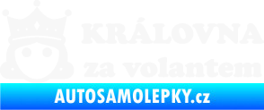 Samolepka Královna za volantem nápis bílá