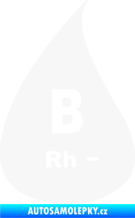Samolepka Krevní skupina B Rh- kapka bílá