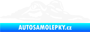 Samolepka Krokodýl 003 pravá hlava na hladině bílá
