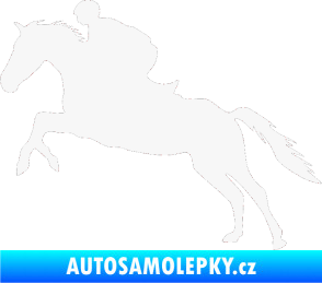 Samolepka Kůň 019 levá jezdec v sedle bílá