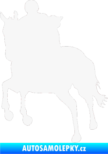 Samolepka Kůň 021 levá s jezdcem bílá