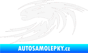 Samolepka Kůň 023 levá hlava s vlající hřívou bílá