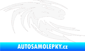 Samolepka Kůň 023 pravá hlava s vlající hřívou bílá