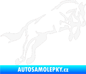 Samolepka Kůň 025 pravá skok bílá