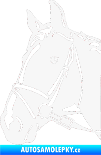 Samolepka Kůň 028 levá hlava s uzdou bílá
