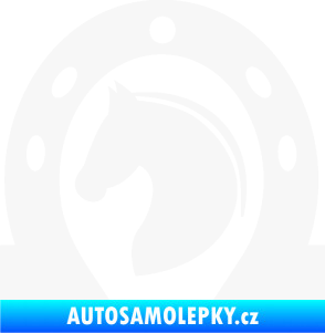 Samolepka Kůň 034 levá podkova bílá