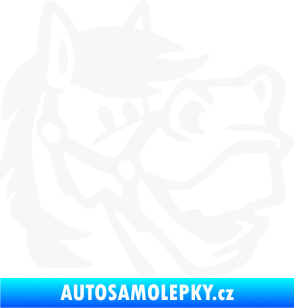 Samolepka Kůň 041 pravá veselý  bílá