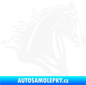 Samolepka Kůň 058 pravá hlava s hřívou bílá