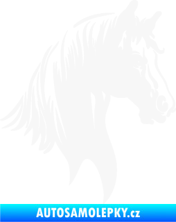 Samolepka Kůň 066 pravá hlava s hřívou bílá