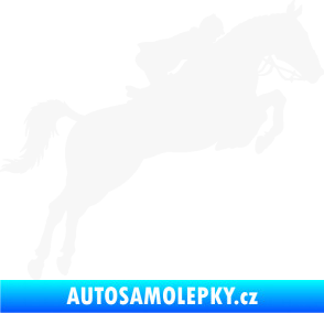 Samolepka Kůň 076 pravá parkur bílá