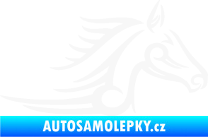 Samolepka Kůň 081 pravá hlava tattoo bílá