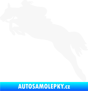 Samolepka Kůň 084 levá s jezdkyní bílá