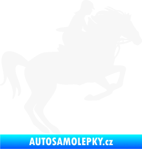 Samolepka Kůň 091 pravá skok bílá