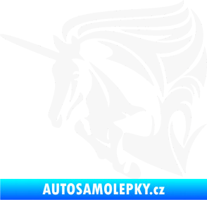 Samolepka Kůň jednorožec 001 levá bílá