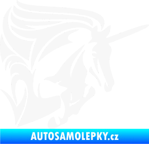 Samolepka Kůň jednorožec 001 pravá bílá