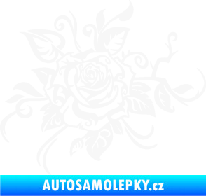 Samolepka Květina dekor 016 levá růže bílá