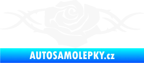 Samolepka Květina dekor 020 levá růže s trny bílá