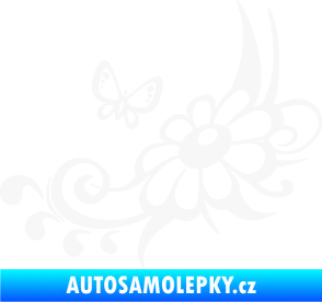 Samolepka Květina dekor 029 levá bílá