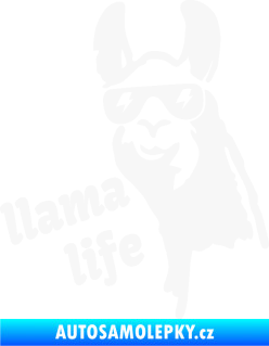 Samolepka Lama 004 llama life bílá