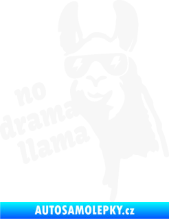 Samolepka Lama 005 no drama llama  bílá