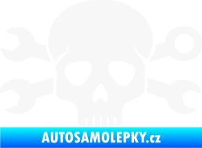 Samolepka Lebka 030 pravá mechanik bílá