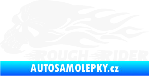 Samolepka Lebka 051 levá rough rider bílá