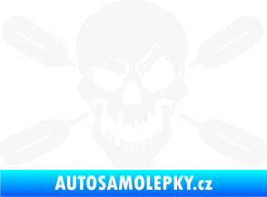 Samolepka Lebka 053 levá s pádly bílá
