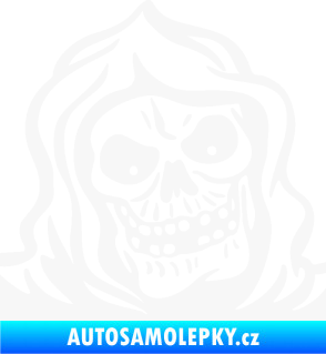 Samolepka Lebka 057 pravá v kápi bílá