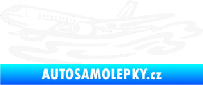 Samolepka Letadlo 026 levá v oblacích bílá
