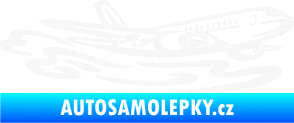 Samolepka Letadlo 026 pravá v oblacích bílá