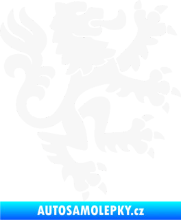 Samolepka Lev heraldika 001 pravá Český lev bílá