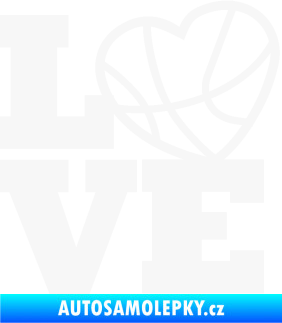 Samolepka Love basketbal bílá