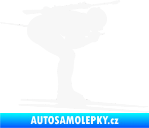 Samolepka Lyžař 028 pravá - biatlon bílá