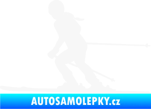 Samolepka Lyžařka 002 levá sjezd bílá