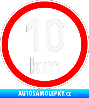 Samolepka Maximální rychlost 10km - nejvyšší konstrukční rychlost bílá