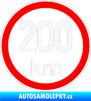 Samolepka Maximální rychlost 200km - nejvyšší konstrukční rychlost bílá
