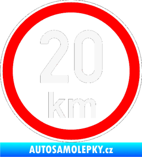 Samolepka Maximální rychlost 20km - nejvyšší konstrukční rychlost bílá