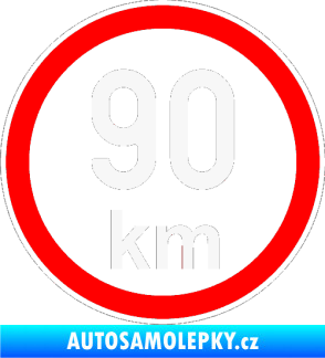 Samolepka Maximální rychlost 90km - nejvyšší konstrukční rychlost bílá