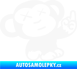 Samolepka Monkey Fuck Off JDM pravá bílá