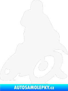 Samolepka Motorka 002 pravá silniční motorky bílá